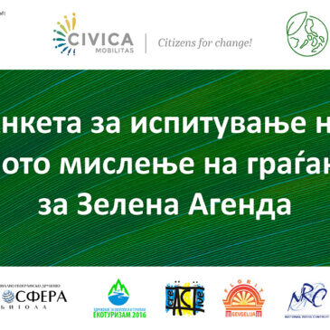 Анкета за испитување на јавното мислење на граѓаните на Македонија за Зелена Агенда